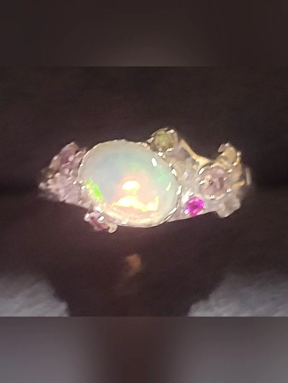 Sterling Silver Ethiopian Opal Ring - Adjustable